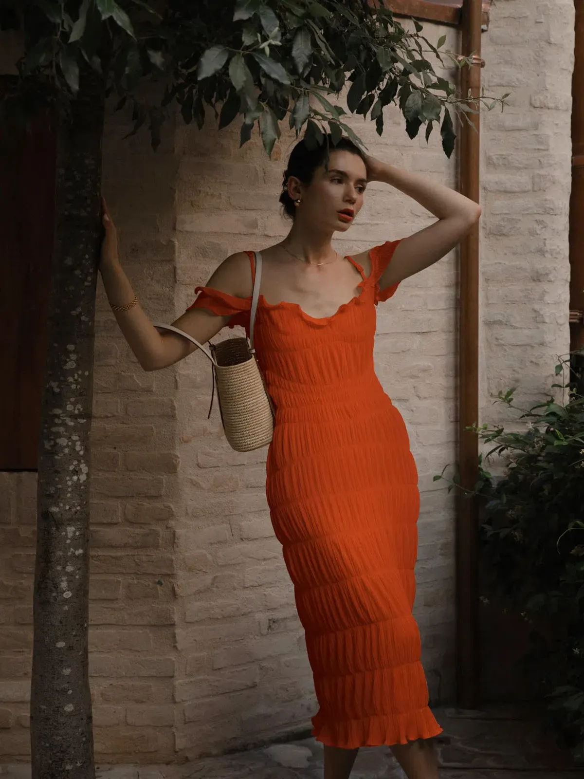 Georgia Hardinge Indra Dress in Red Orange Size 8 for rent on The Volte - main image