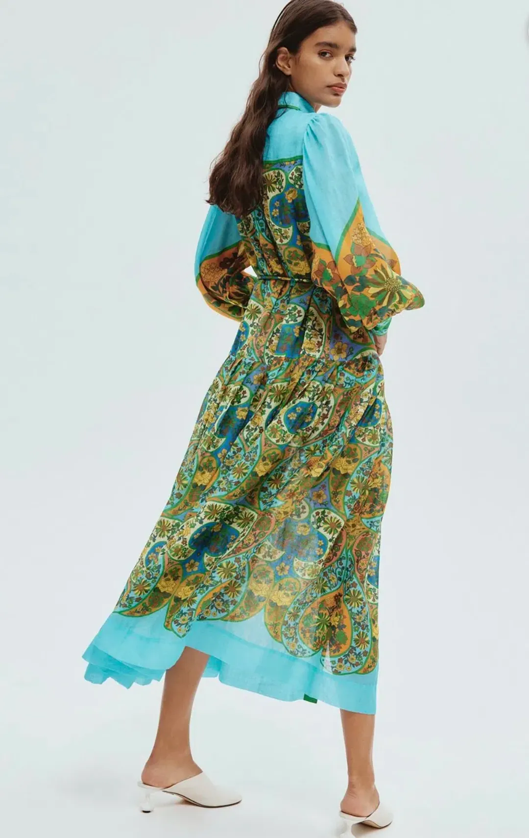 Alemais Sofie Midi Shirtdress Multi Size 14 for rent on The Volte - main image