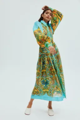 Alemais Sofie Midi Shirtdress Multi Size 14 for rent on The Volte - image 1