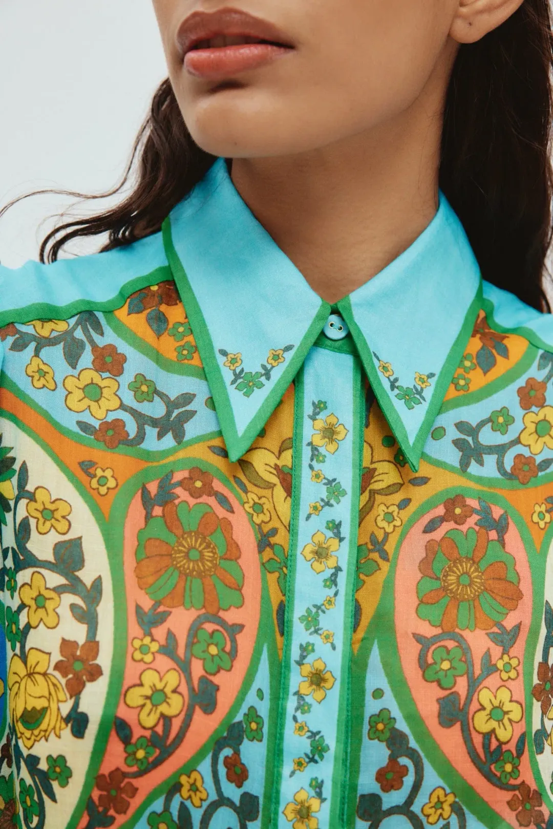 Alemais Sofie Midi Shirtdress Multi Size 14 for rent on The Volte - main image