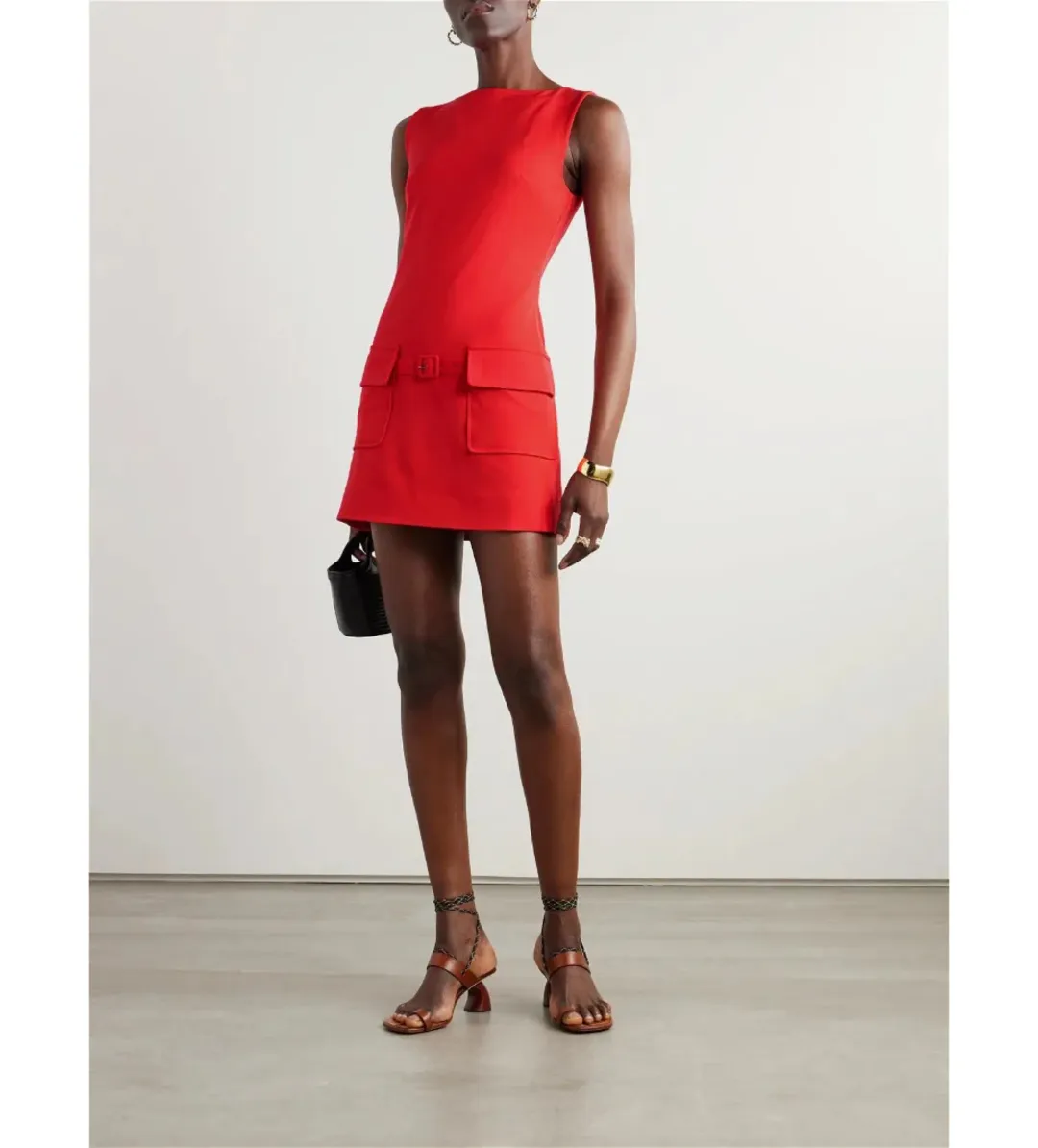 Staud Sheila Buckle-embellished Twill Mini Dress Size XS/Au 6 for rent on The Volte - main image