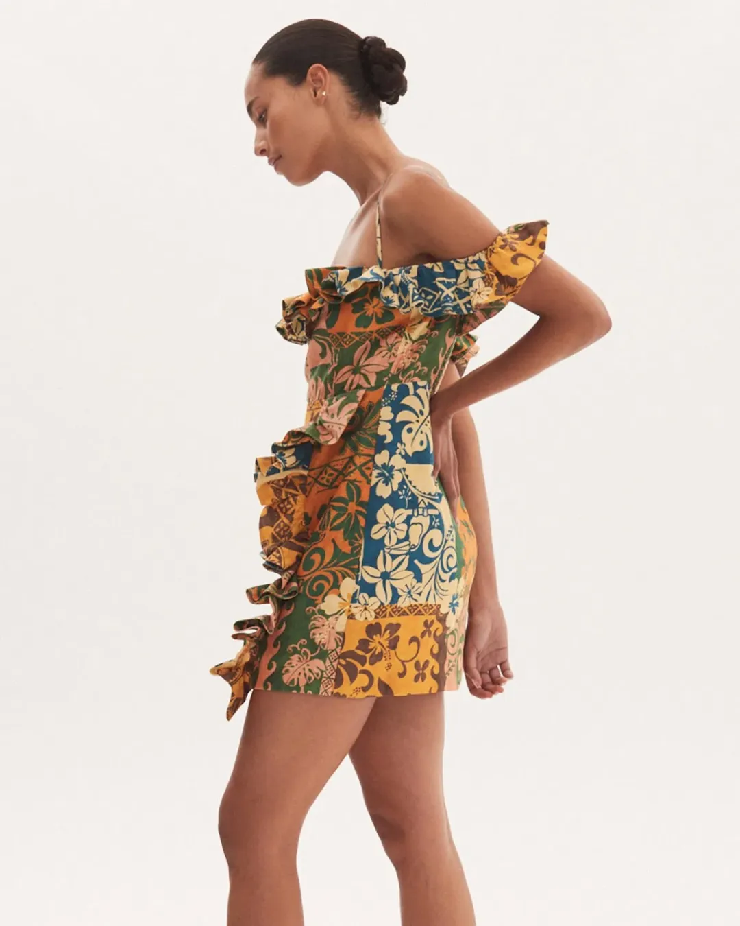 Alemais Archie Flounce Mini Dress Print Size 10 for rent on The Volte - main image