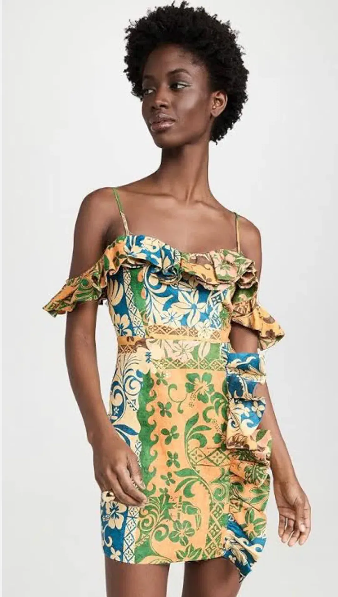 Alemais Archie Flounce Mini Dress Print Size 10 for rent on The Volte - main image