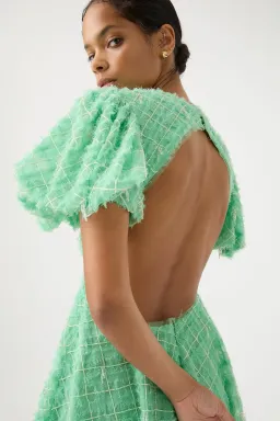 Aje Context Embellished Mini Dress Marine Green Size 8 for rent on The Volte - image 2