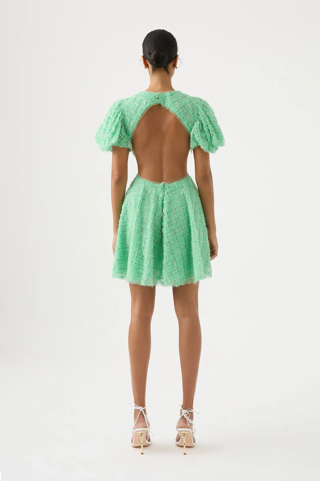 Aje Context Embellished Mini Dress Marine Green Size 8 for rent on The Volte - main image