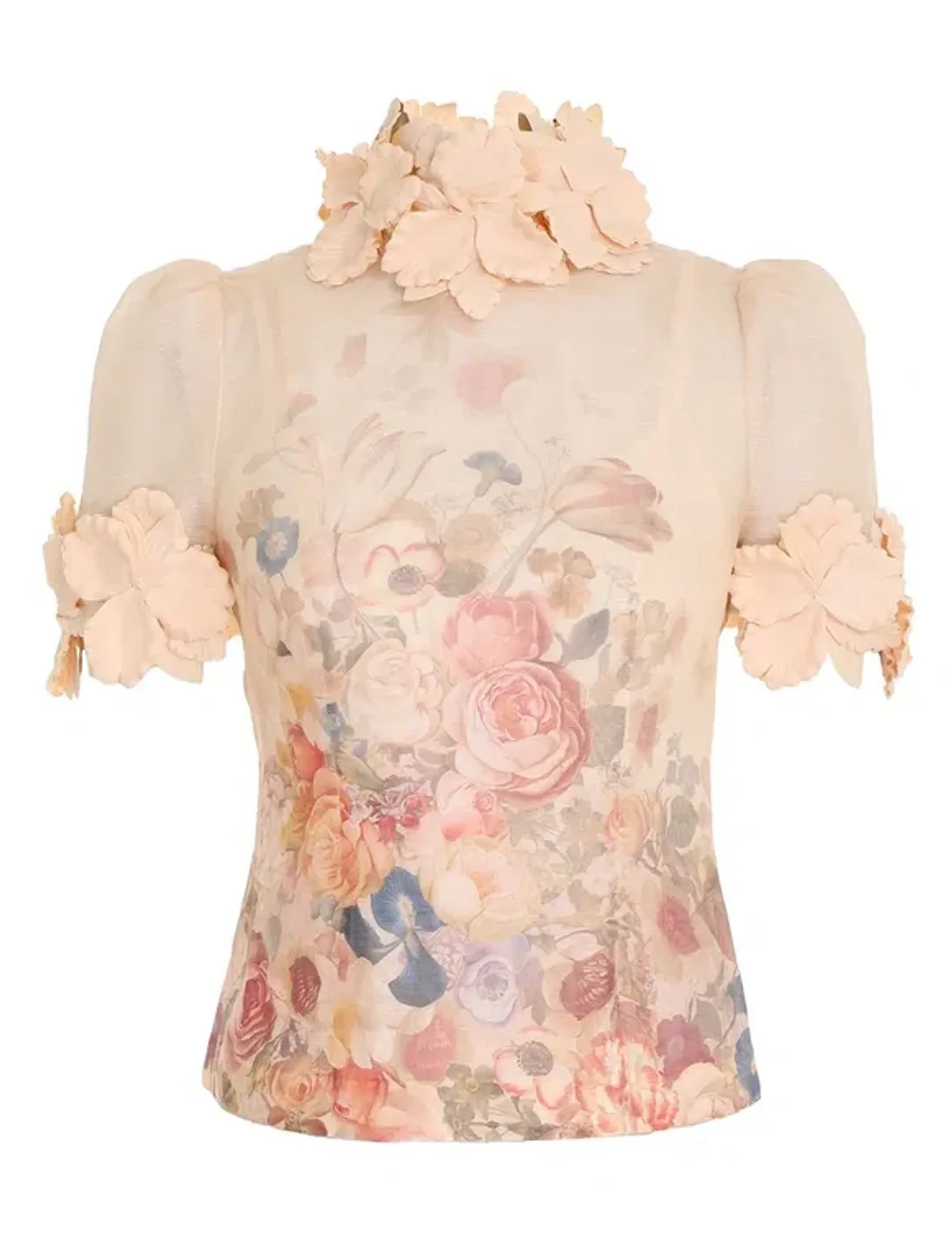 Zimmermann Luminosity Liftoff Flower Top & Midi Skirt Set Morisot Cream Print Size 1 / AU 10 for rent on The Volte - main image