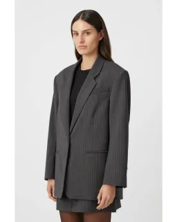 Camilla and Marc Brancusi Blazer and Mini Skirt Set Charcoal Pinstripe Size AU 10 for rent on The Volte - image 2