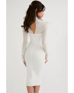 House of CB Milarose Midi Dress White Size AU 8 for rent on The Volte - image 4