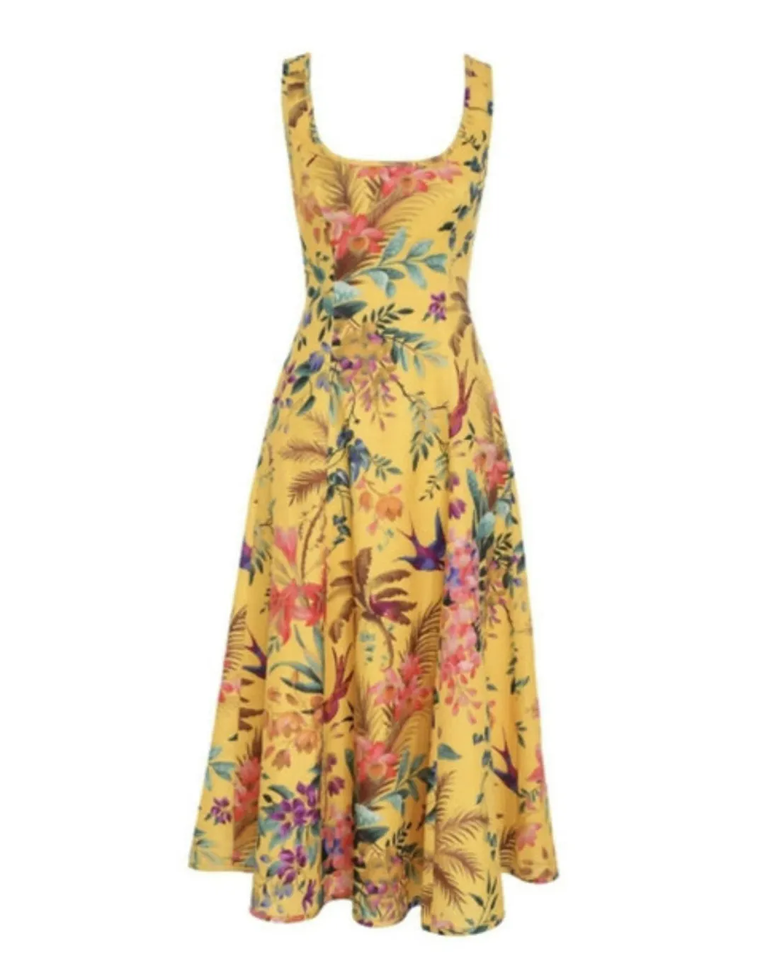Zimmermann Tropicana Cut Out Midi Dress Mango Floral 0P / AU 6 for rent on The Volte - main image