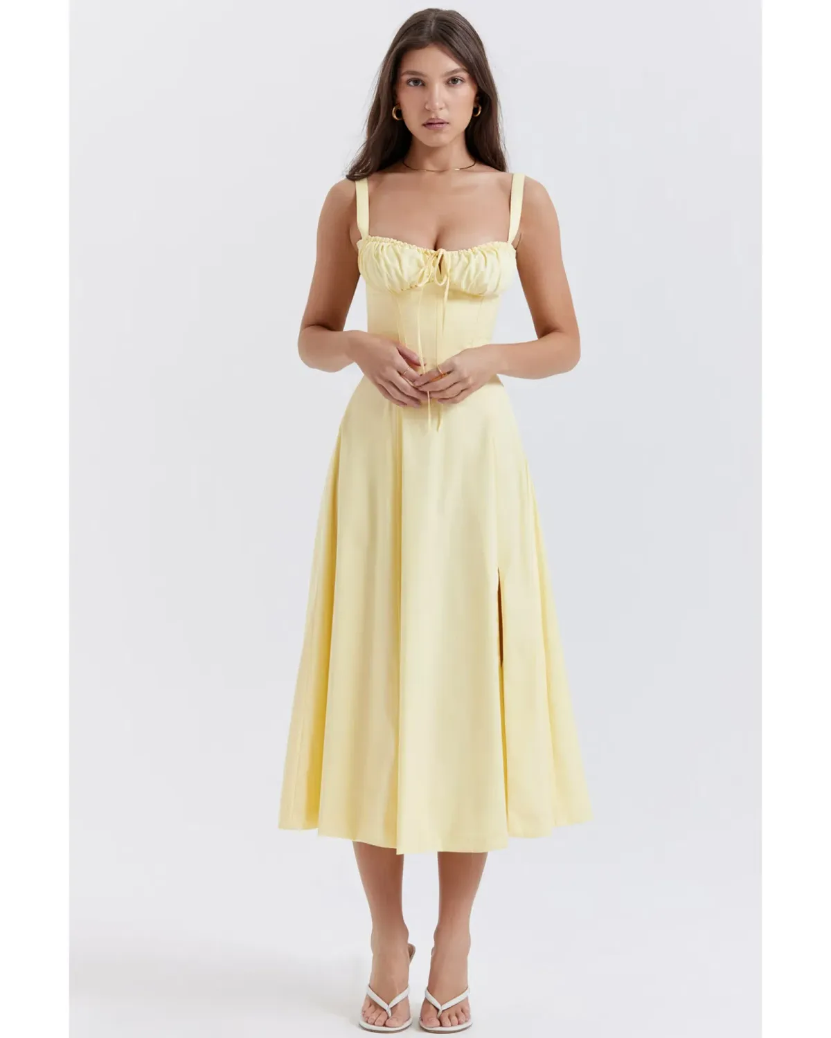 House Of CB Carmen Bustier Sundress Buttercup Size AU 12 for rent on The Volte - main image