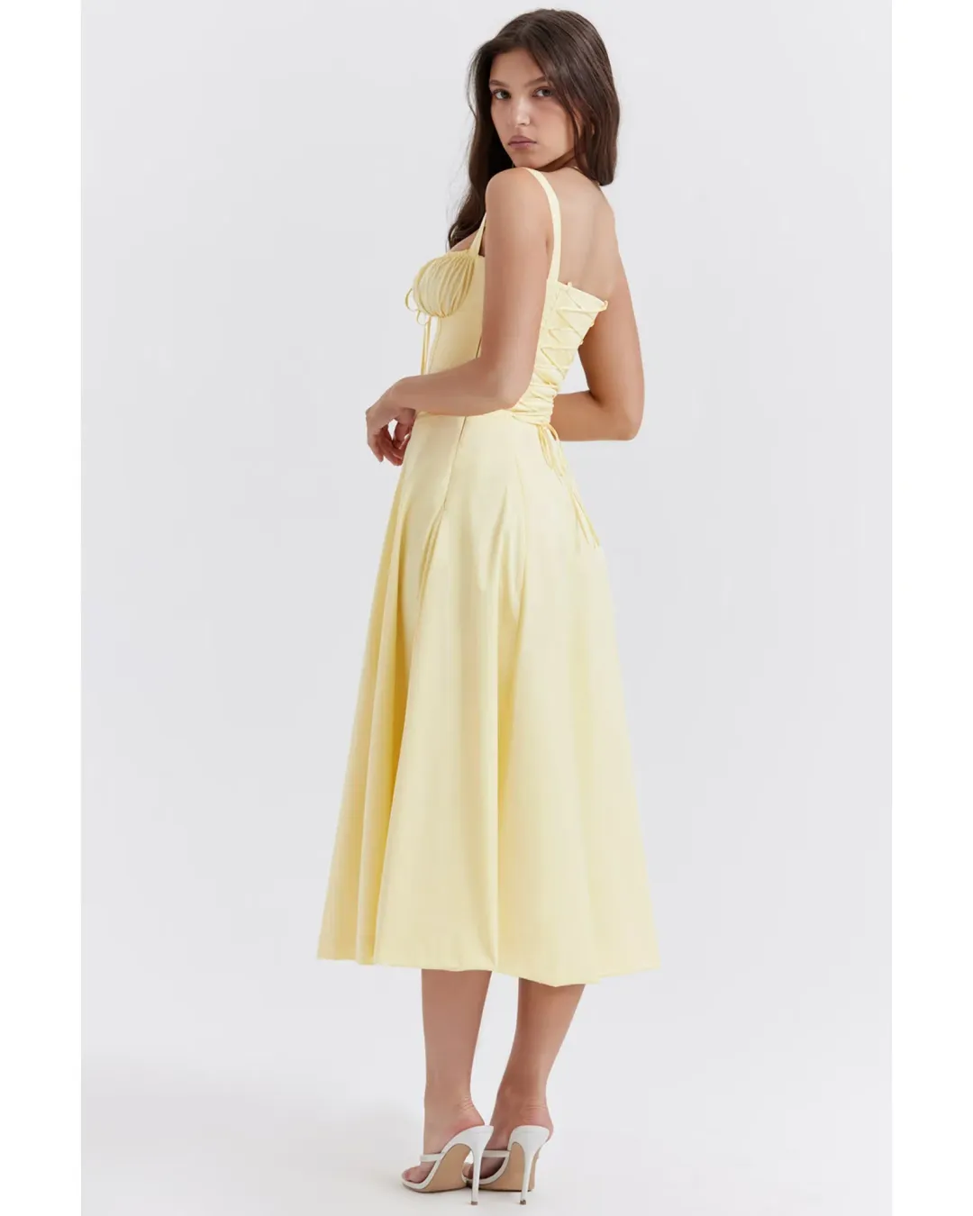 House Of CB Carmen Bustier Sundress Buttercup Size AU 12 for rent on The Volte - main image