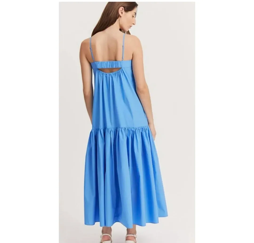 Country Road Gathered Maxi Dress Blue Size AU 8 for rent on The Volte - main image