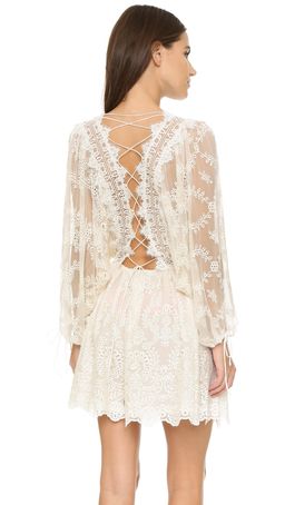 Zimmermann Alchemy Twine Embroidery Mini Dress Cream Size 8 for rent on The Volte - image 2