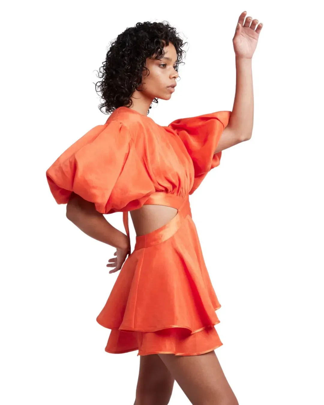 Aje Gracious Cut Out Mini Dress Saffron Size AU 8 for rent on The Volte - main image