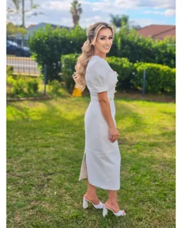 Rebecca Vallance Clarisse Midi Dress in Ivory Size AU 8 for rent on The Volte - image 5