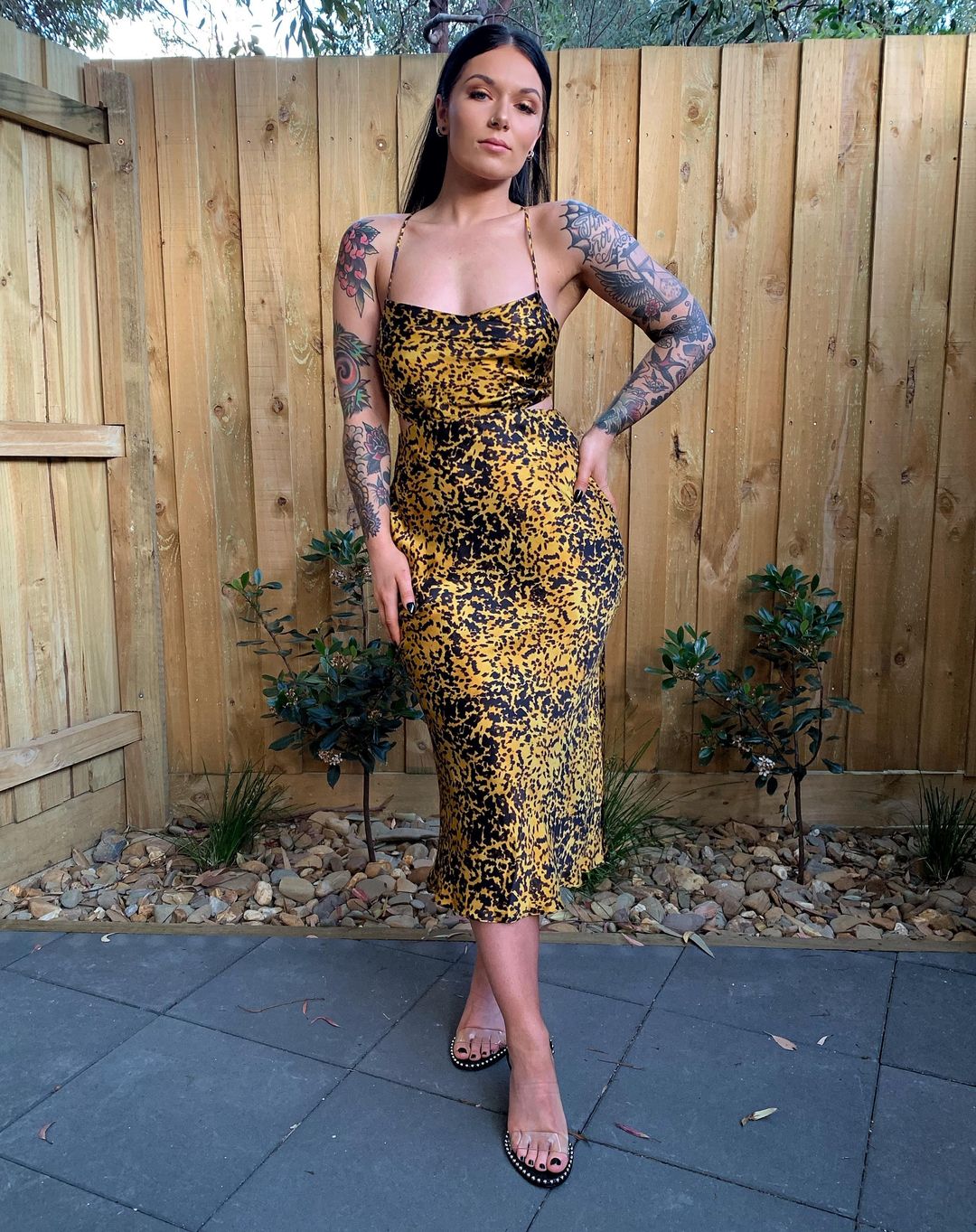 Bec & Bridge Turtle Rock Midi Dress Gold/Black Size AU 8 for rent on The Volte - main image