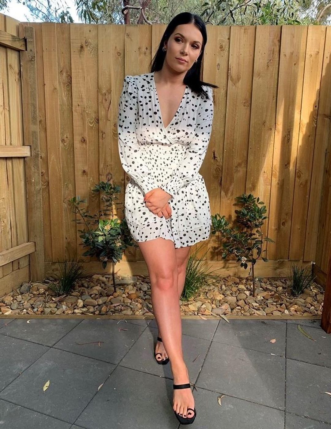 Shieke Dress - White & Black Size 6 for rent on The Volte - main image