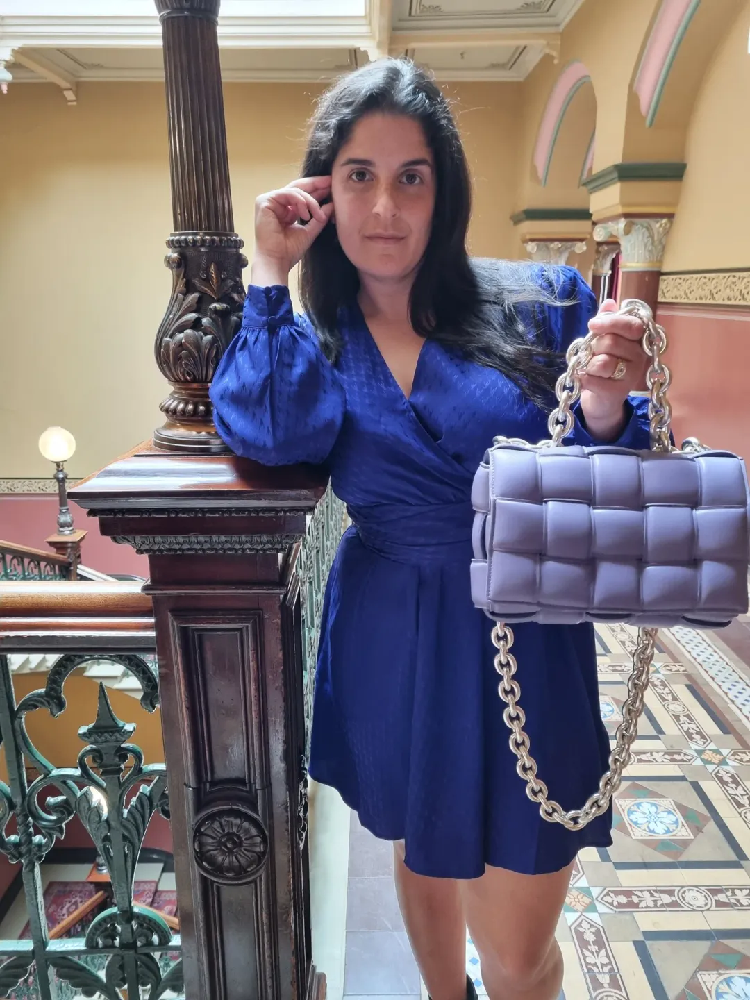 Bottega Veneta Chain Padded Cassette Bag Purple for rent on The Volte - main image