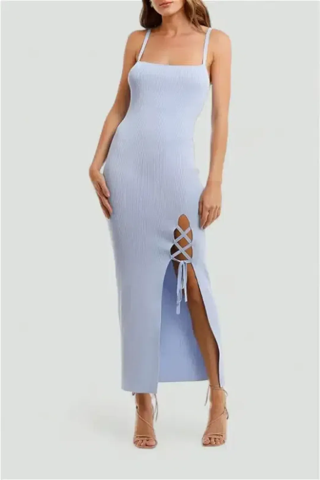 Bec & Bridge Lola Midi Dress Sky Blue Size 6 for rent on The Volte - main image
