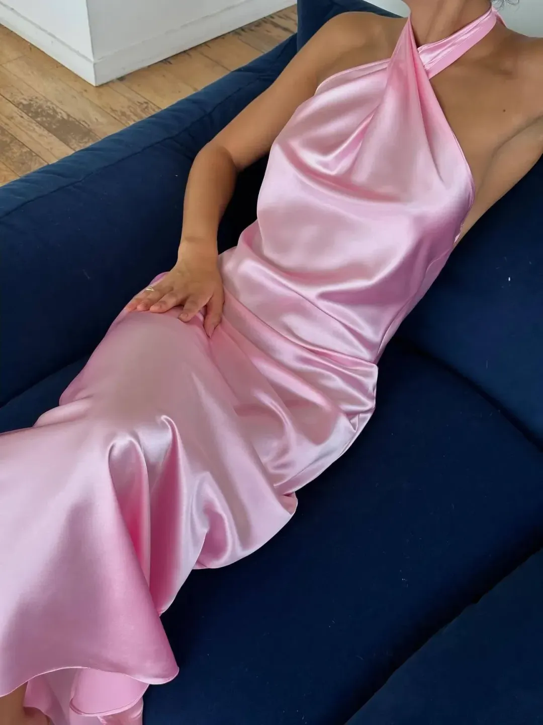 YLD Design Crossover Maxi Dress Light Pink Size S / AU 8 for rent on The Volte - main image