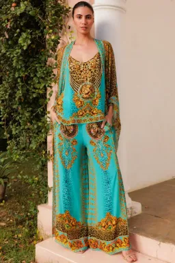 Czarina Aqua Leopardess Cape Blue One Size for rent on The Volte - image 3