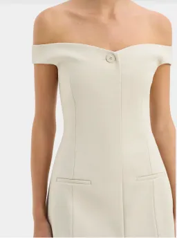 Sir the Label Sandrine Off Shoulder Mini Dress Ecru Size 1/Au 8 for rent on The Volte - image 4