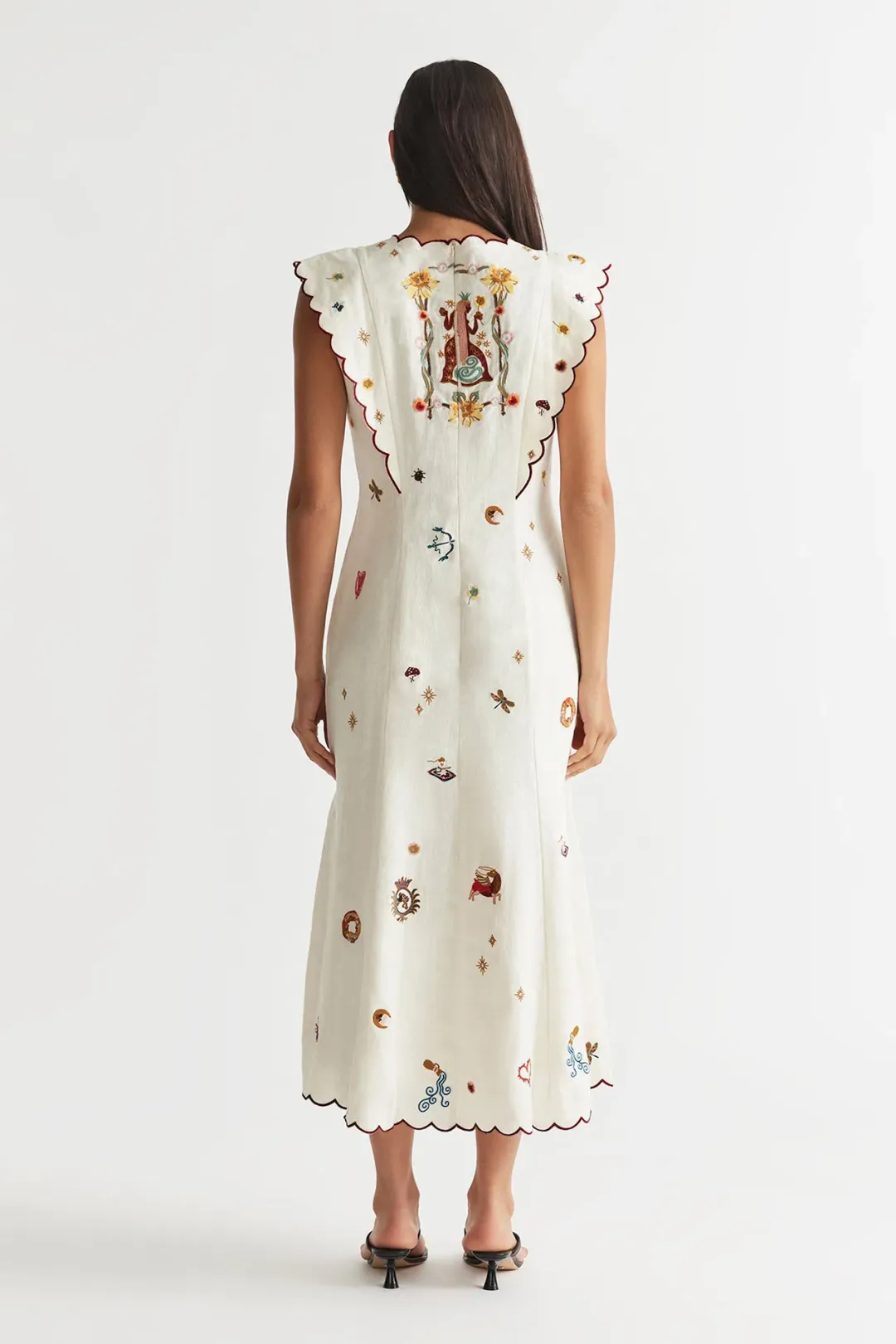 Antipodean Queen of Hearts Panelled Midi Dress Multi Size 10 for rent on The Volte - main image