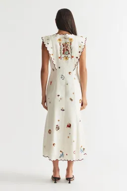 Antipodean Queen of Hearts Panelled Midi Dress Multi Size 10 for rent on The Volte - image 2