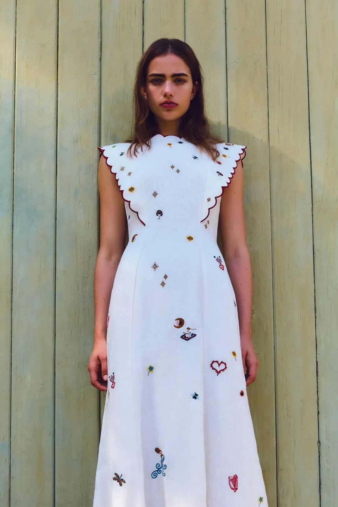 Antipodean Queen of Hearts Panelled Midi Dress Multi Size 10 for rent on The Volte - main image