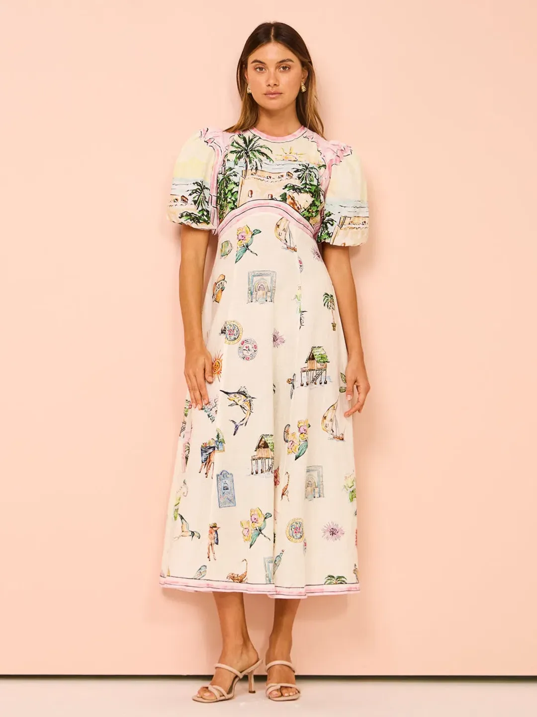 Alemais Sunset Midi Dress Multi Size 10 for rent on The Volte - main image