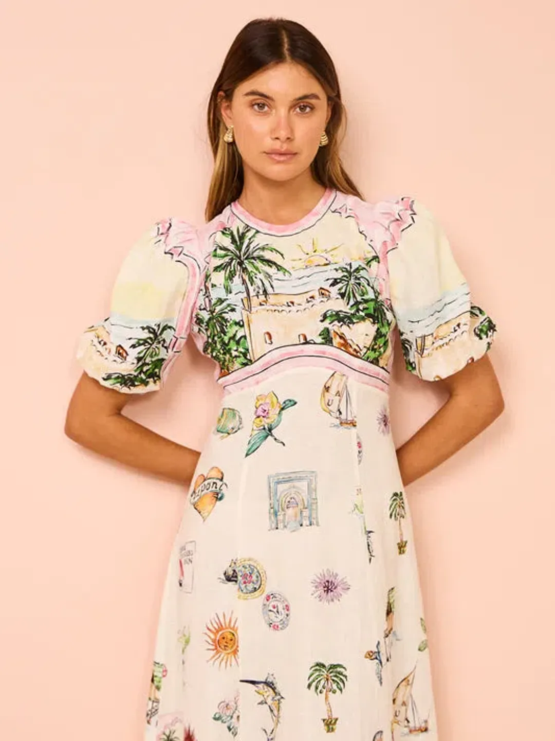 Alemais Sunset Midi Dress Multi Size 10 for rent on The Volte - main image