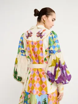 Alemais Lou Balloon Sleeve Shirtdress Multi Size 8 for rent on The Volte - image 3