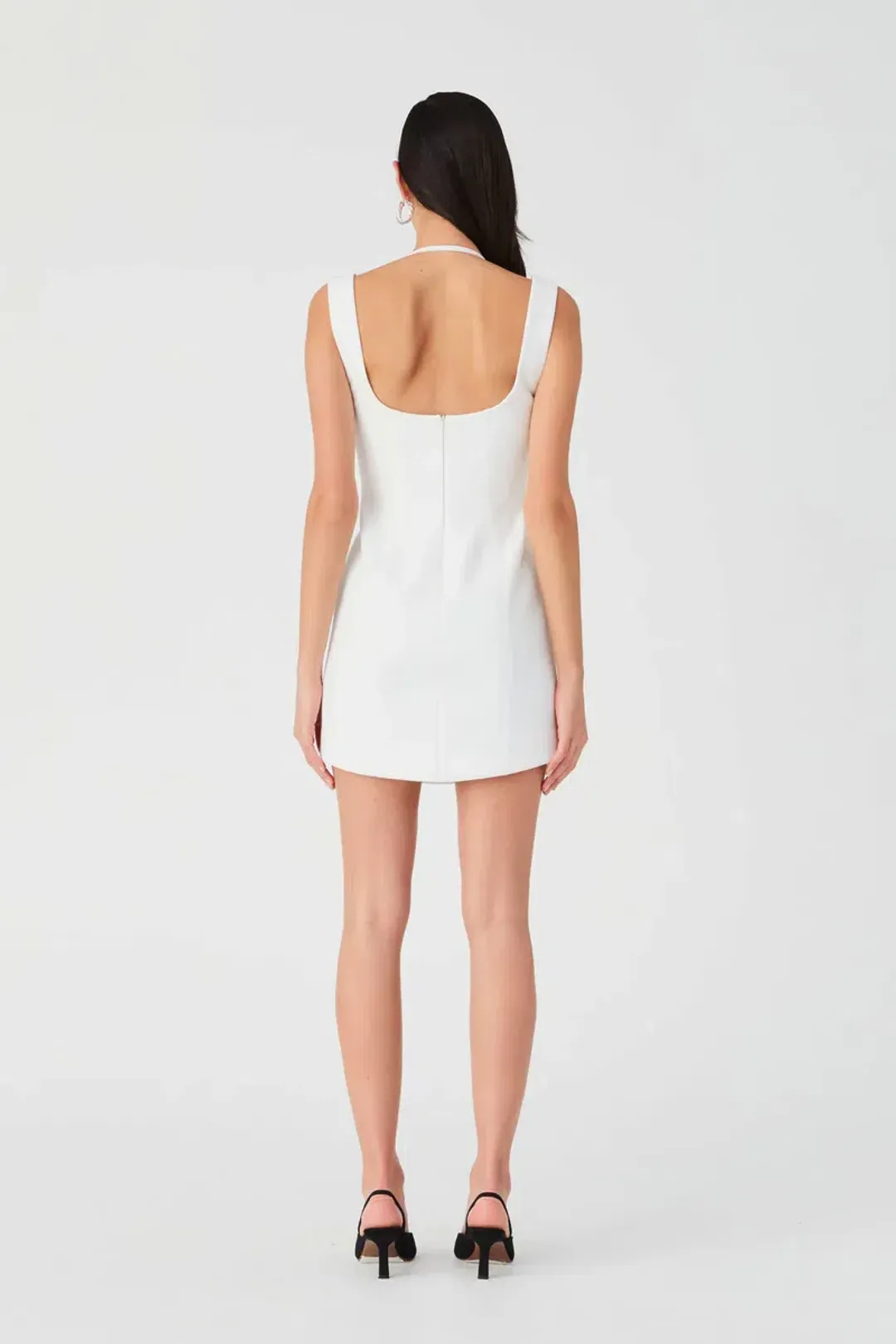 Misha Lowen Crepe Mini Dress Ivory Size 10/M for rent on The Volte - main image