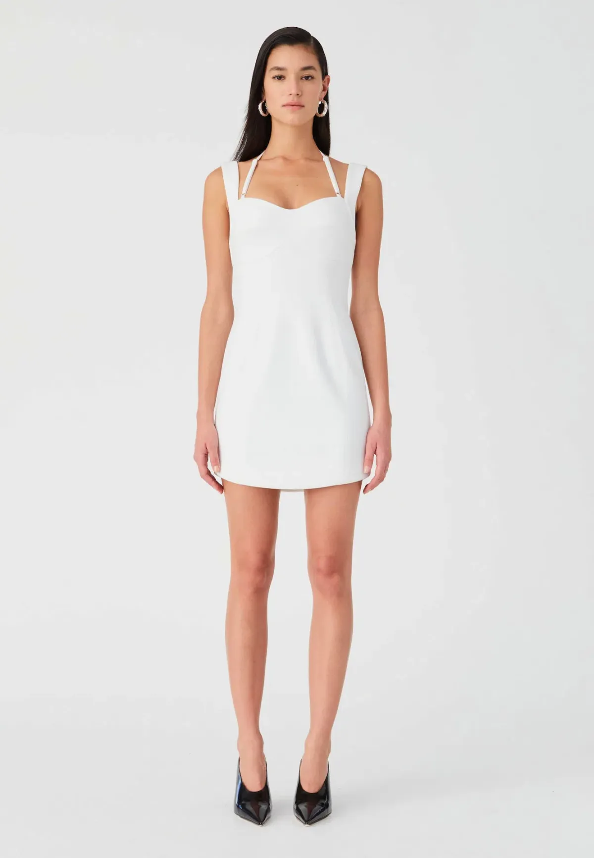 Misha Lowen Crepe Mini Dress Ivory Size 10/M for rent on The Volte - main image