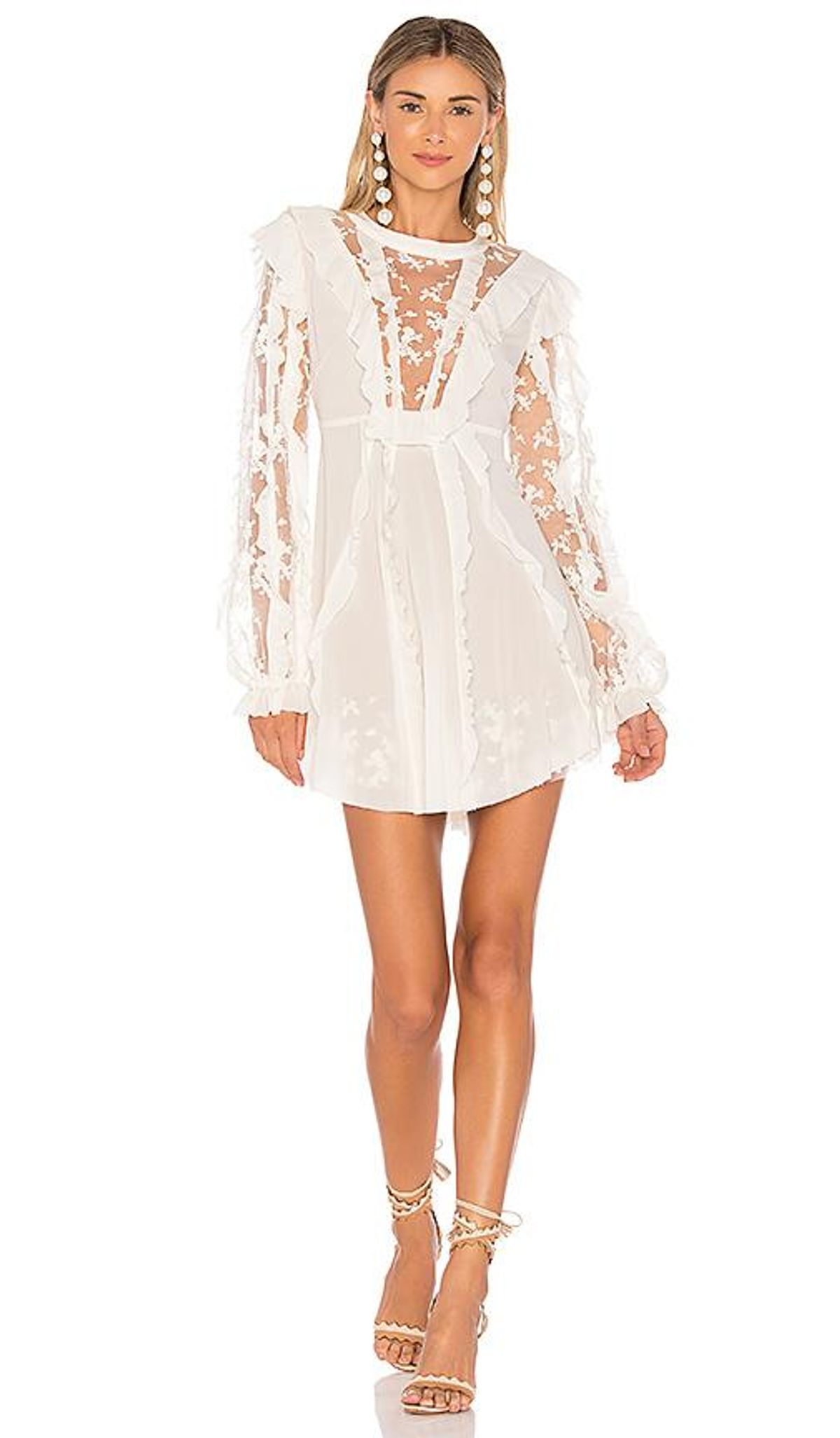 For Love & Lemons Rosebud Ruffle Mini Dress for rent on The Volte - main image