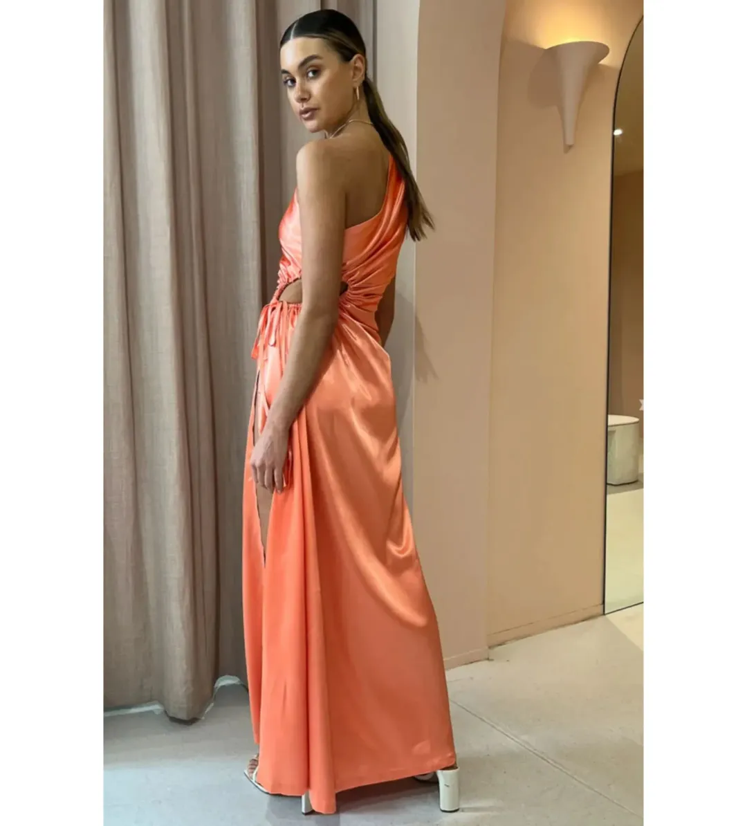 Sonya Moda Nour Maxi Dress Peach Size 6 for rent on The Volte - main image