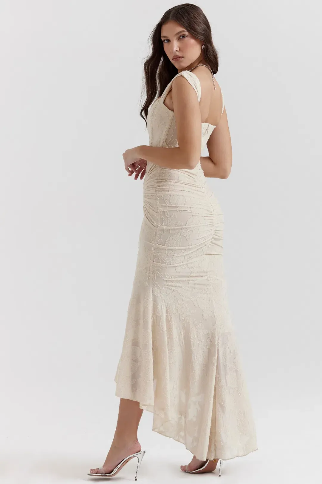 House of CB Cesca Floral Maxi Dress Vintage Cream Size XS / AU 6 for rent on The Volte - main image
