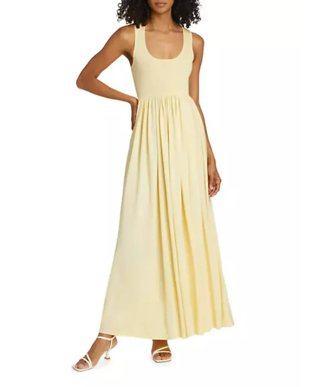Zimmermann Harmony Metallic Tank Dress in Lemon Size 1 / AU 10 for rent on The Volte - main image