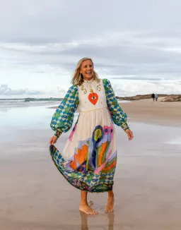 Alemais Lou Balloon Sleeve Midi Dress Multi Size AU 14 for rent on The Volte - image 4