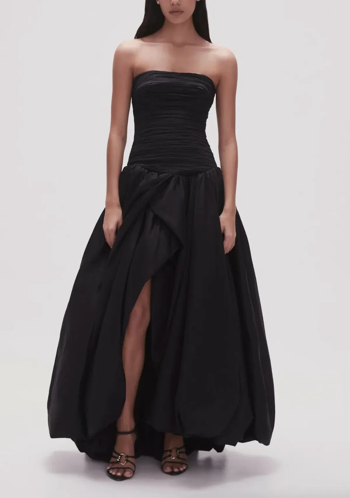 Aje Violette Bubble Hem Maxi Dress Black Size AU 6 for rent on The Volte - main image