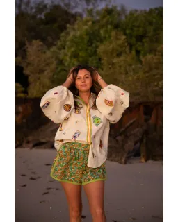 Alemais Checkers Shirt and Harmonia Quilted Shorts Set Print Size AU 16 for rent on The Volte - image 2