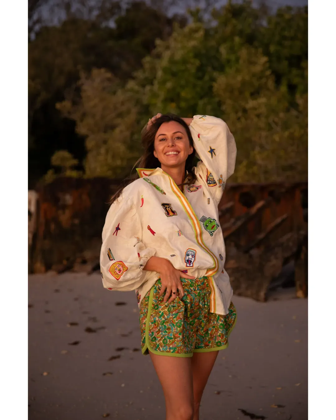 Alemais Checkers Shirt and Harmonia Quilted Shorts Set Print Size AU 16 for rent on The Volte - main image