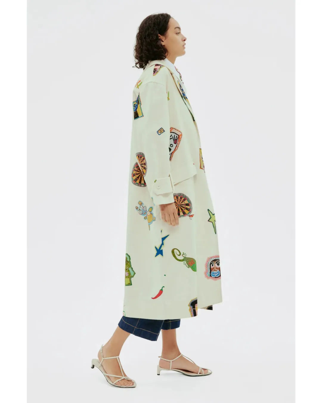 Alemais Checkers Coat Cream Print Size AU 14 for rent on The Volte - main image