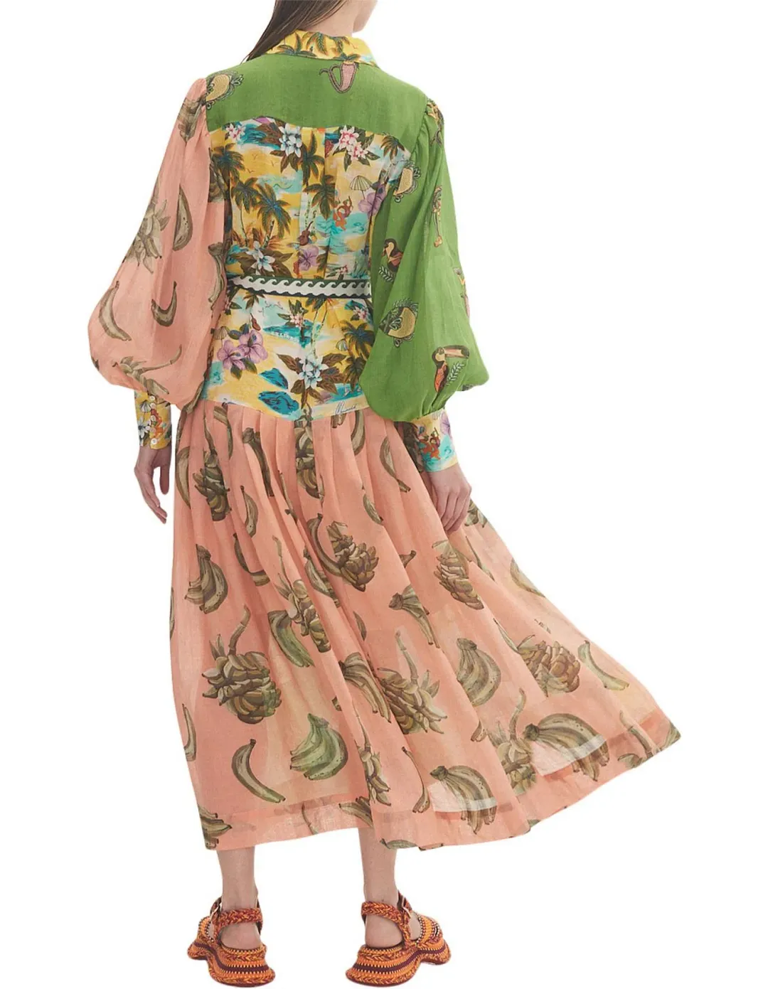 Alemais Holiday Patchwork Shirtdress Multi Size AU 16 for rent on The Volte - main image
