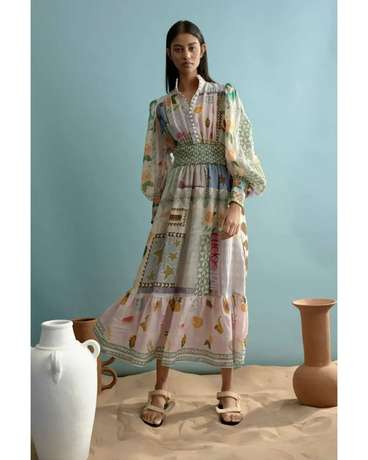 Alemais Emma Gale Shirtdress Multi Size 12/XL for rent on The Volte - main image