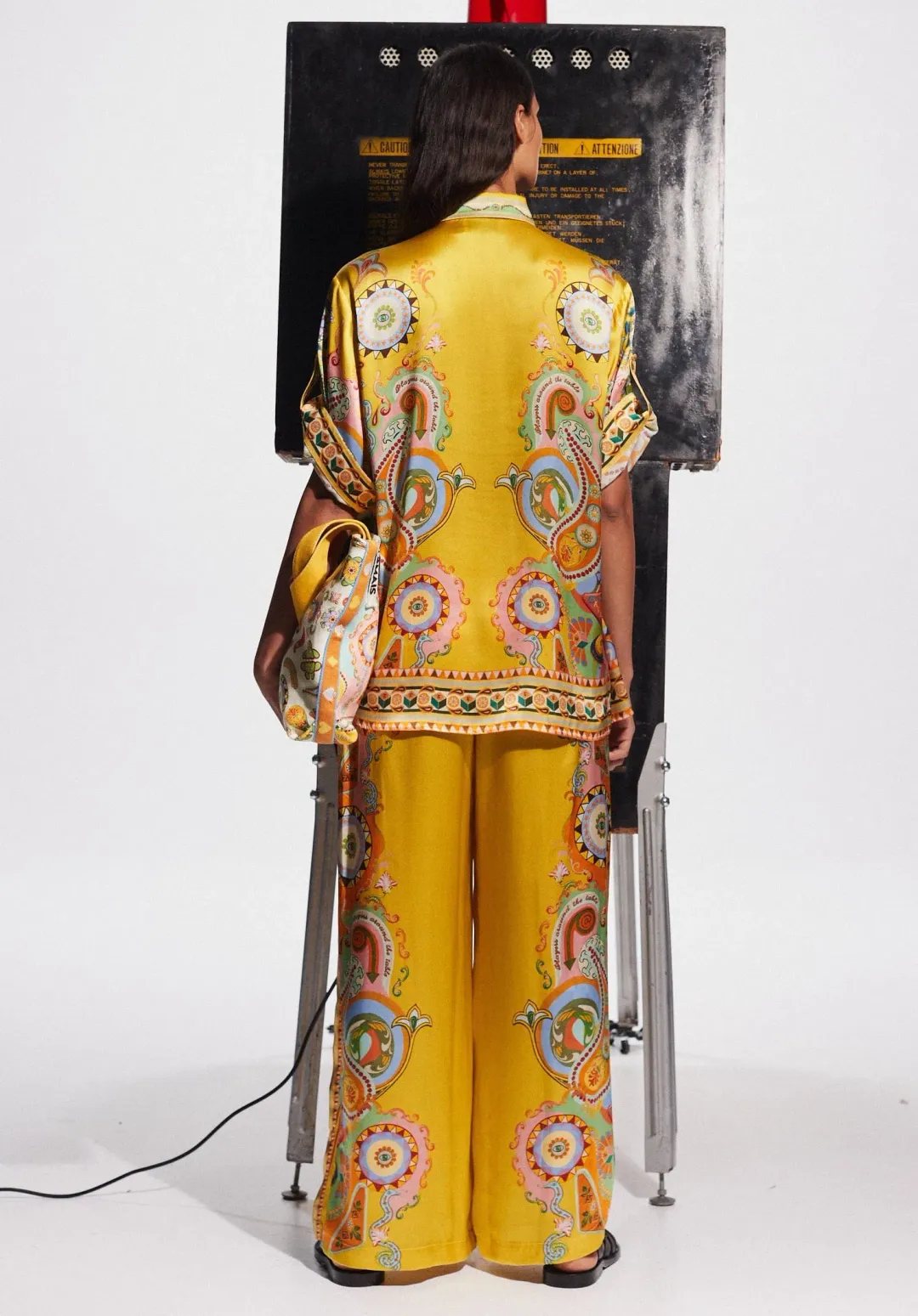 Alemais Pinball Silk Shirt and Pants Yellow Multi Size AU 16 for rent on The Volte - main image