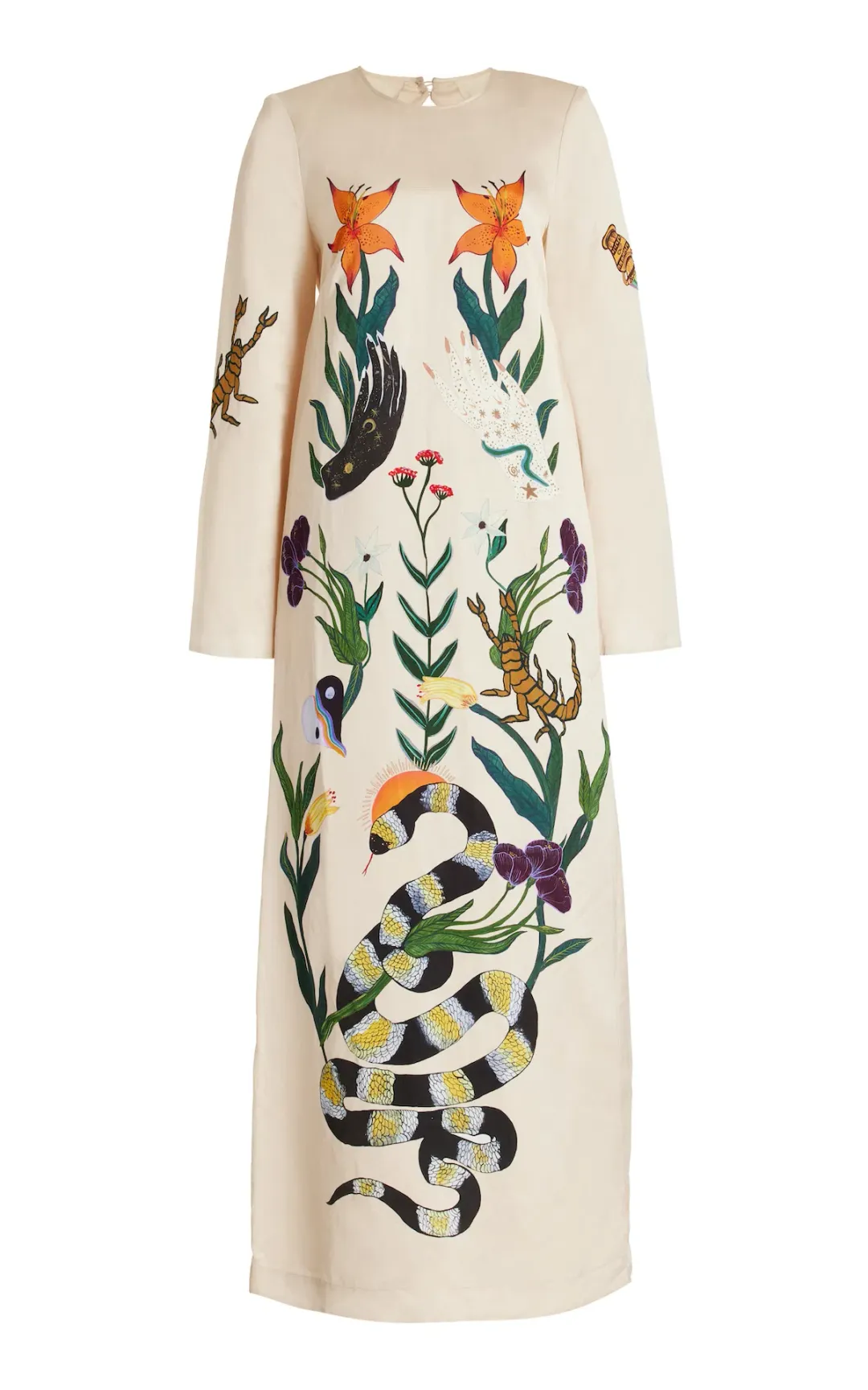 Alemais Zelda Midi Dress Champagne Multi Size AU 14 for rent on The Volte - main image
