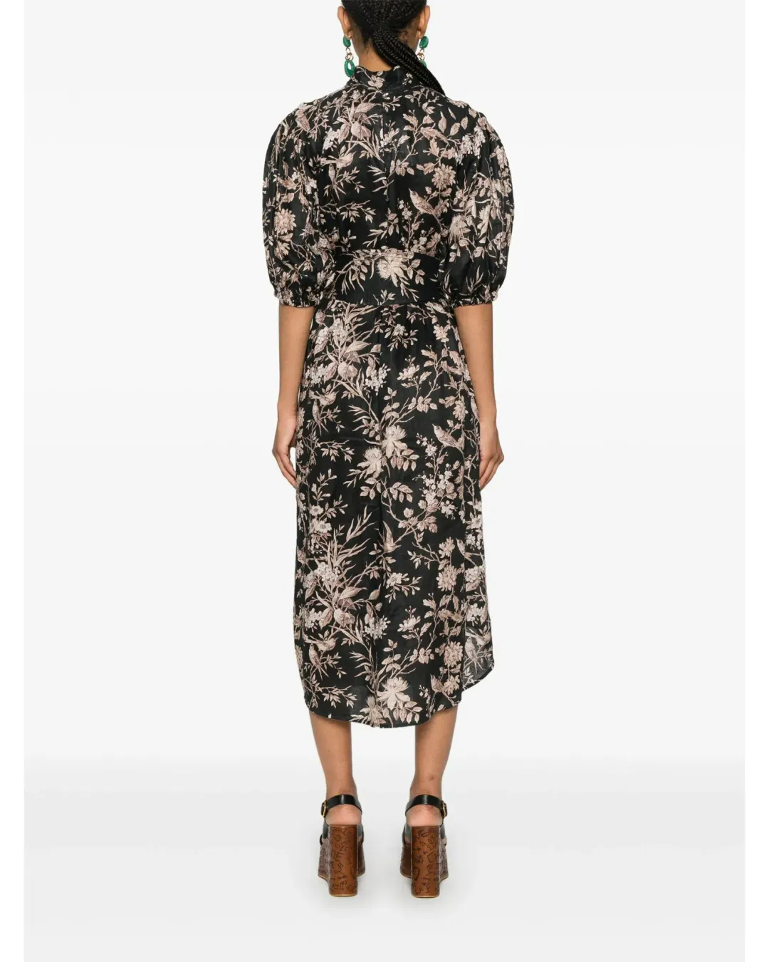 Zimmermann Kaftan Midi Dress Black Mockingbird Size 14 for rent on The Volte - main image