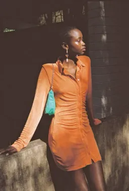 With Jean Andy Mini Dress Orange Size 8 for rent on The Volte - image 2