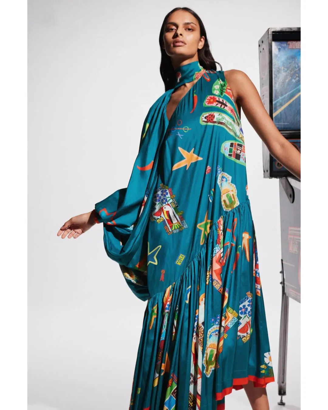 Alemais Rollers Gown Blue Print Size AU 16 for rent on The Volte - main image